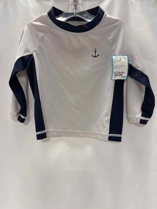 Janie and Jack Size 6-12 Months Gray Rash Guard Top