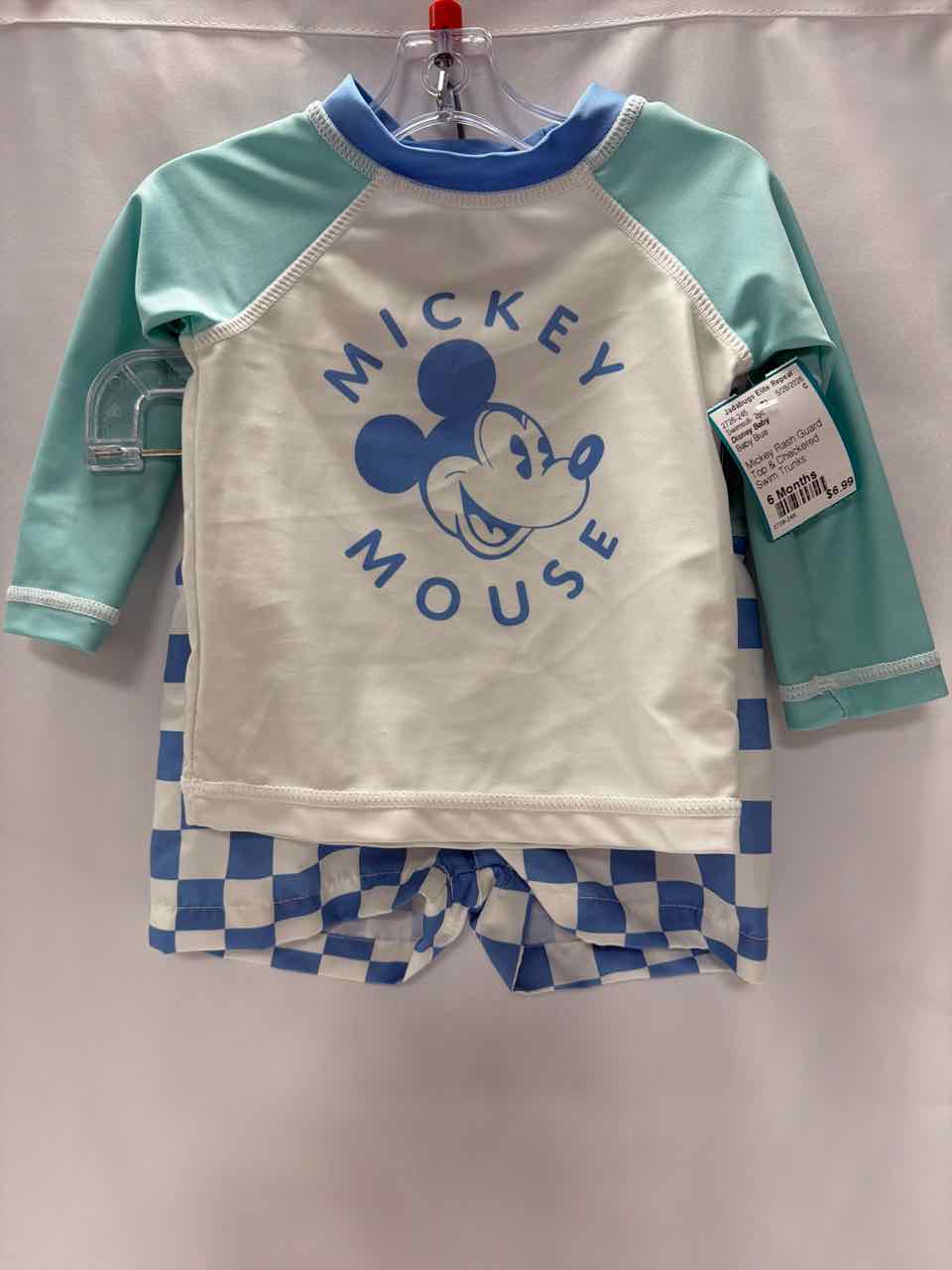 Disney Baby Size 6 Months Baby Blue Swimsuit- 2pc