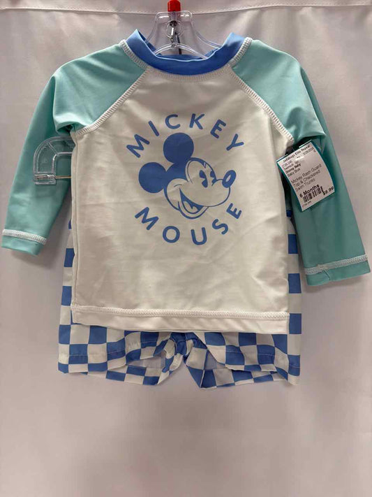 Disney Baby Size 6 Months Baby Blue Swimsuit- 2pc