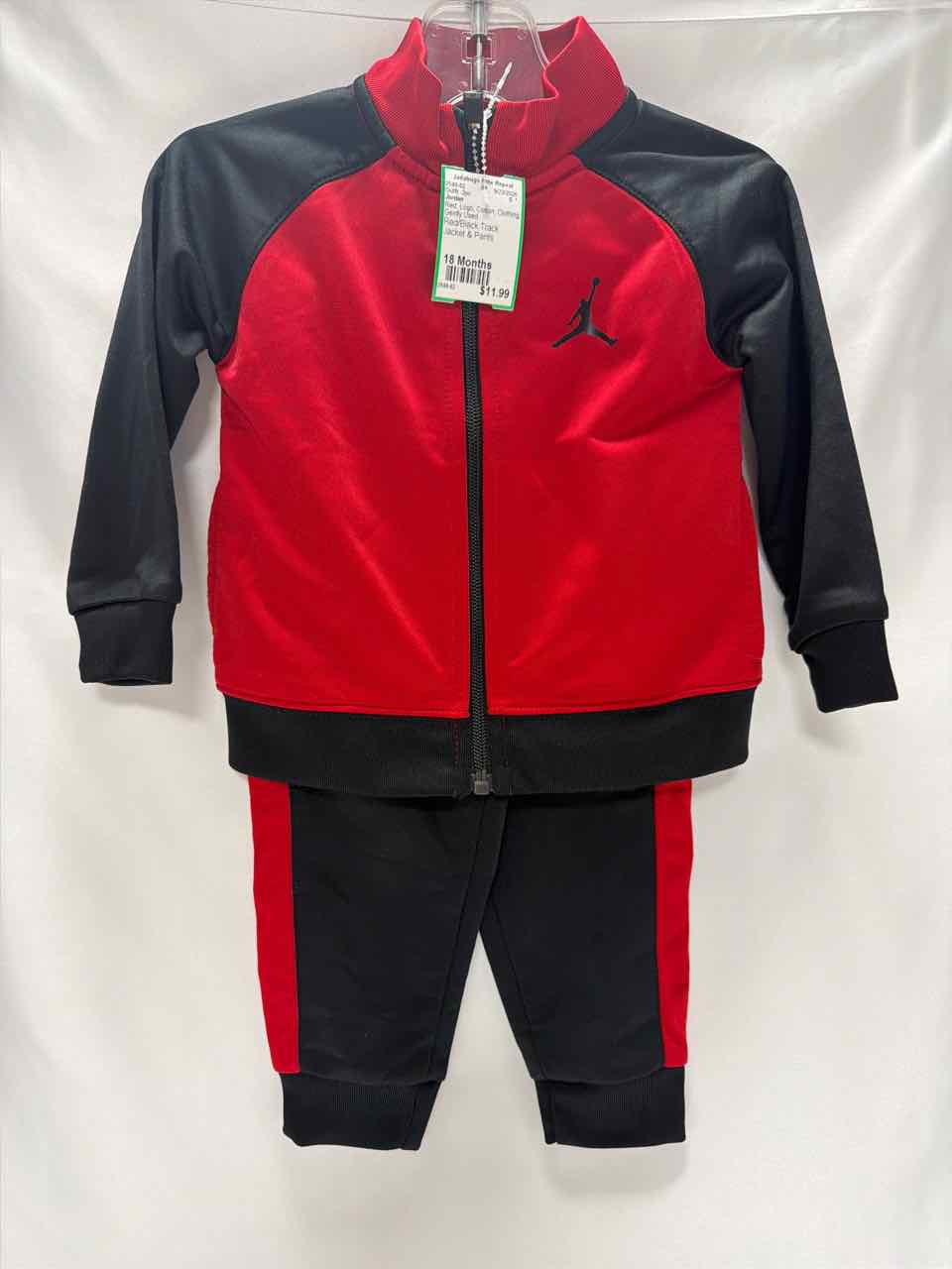 Jordan Size 18 Months Red Gently Used Outfit -2pc