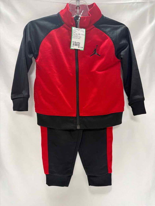 Jordan Size 18 Months Red Gently Used Outfit -2pc