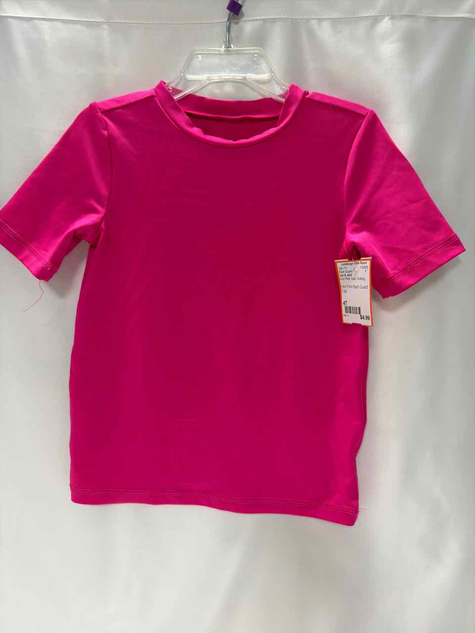 Cat & Jack Size 4T Hot Pink Rash Guard Top