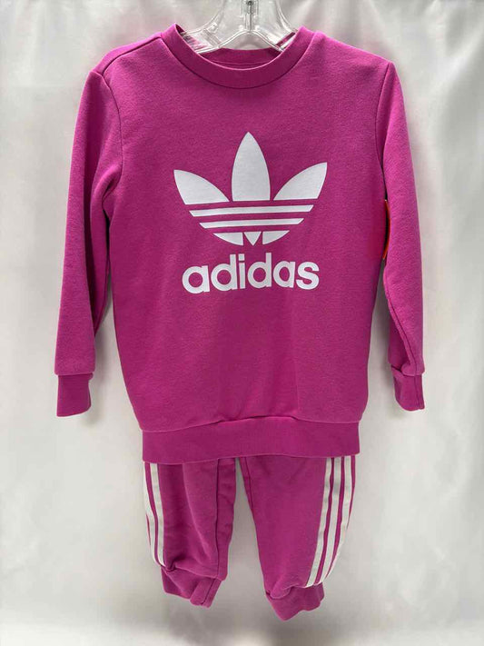 Adidas Size 3/4T Fuchsia Outfit -2pc