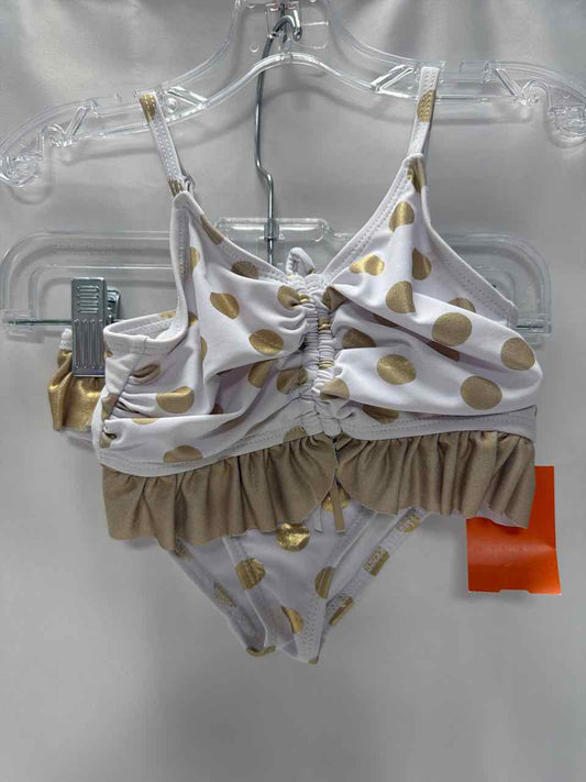 Betsey Johnson Size 2T White Swimsuit- 2pc