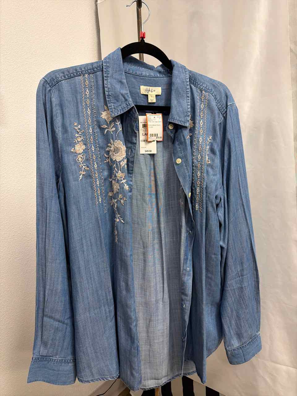 Style & Co Gently Used Denim Sweater