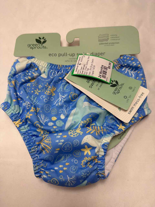 Green Sprouts Size 24 Months Blue New With Tags Swim Diaper