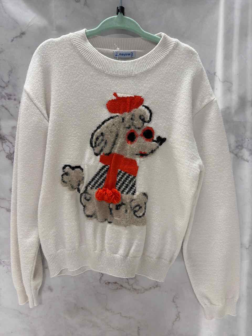 Mayoral Size 7 Cream Sweater