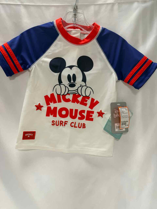 Disney Baby Size 18-24 Months White New With Tags Rash Guard Top