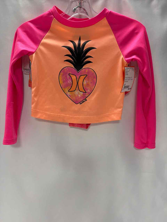 Hurley Size 2T Orange Swimsuit- 2pc