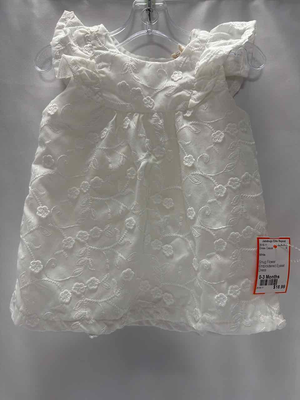 Size 0-3 Months White Dress- Casual