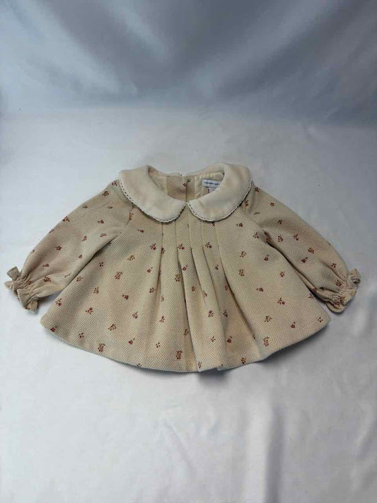 Cupcakes and Cashmere Size 0-3 Months Cream Gently Used Dress- Formal