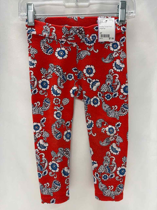 Janie and Jack Size 2T Red Leggings