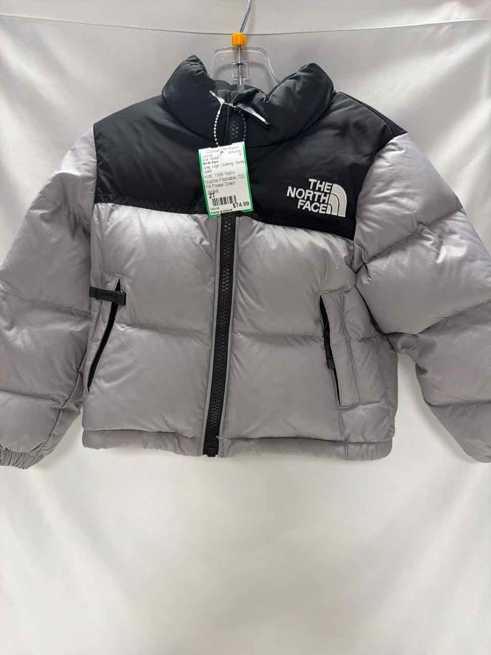North Face Size 2T Gray Gently Used Coat- Winter