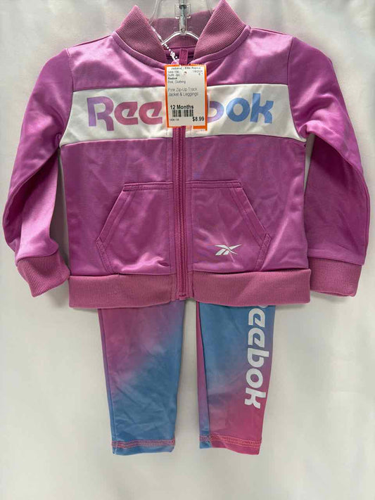 Reebok Size 12 Months Pink Outfit -2pc