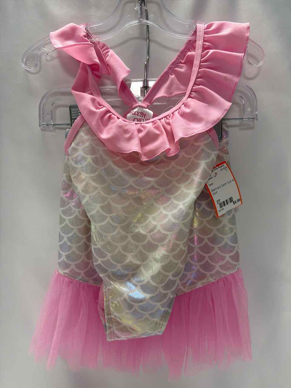 Reesy Chelly Size 2T Silver Swimsuit- 2pc