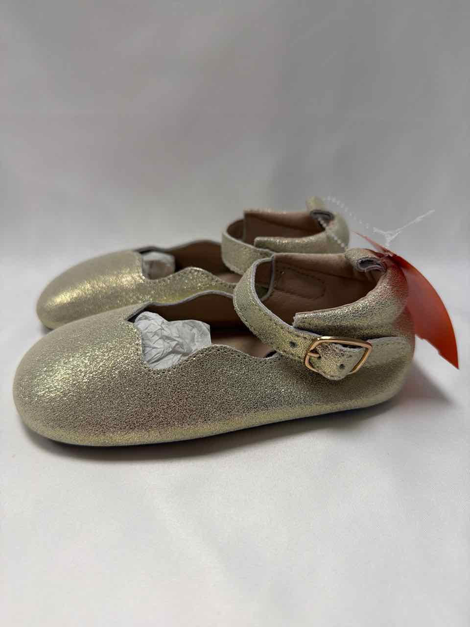 Little Love Bug Shoe Sizes 8C Gold Shoes- Formal