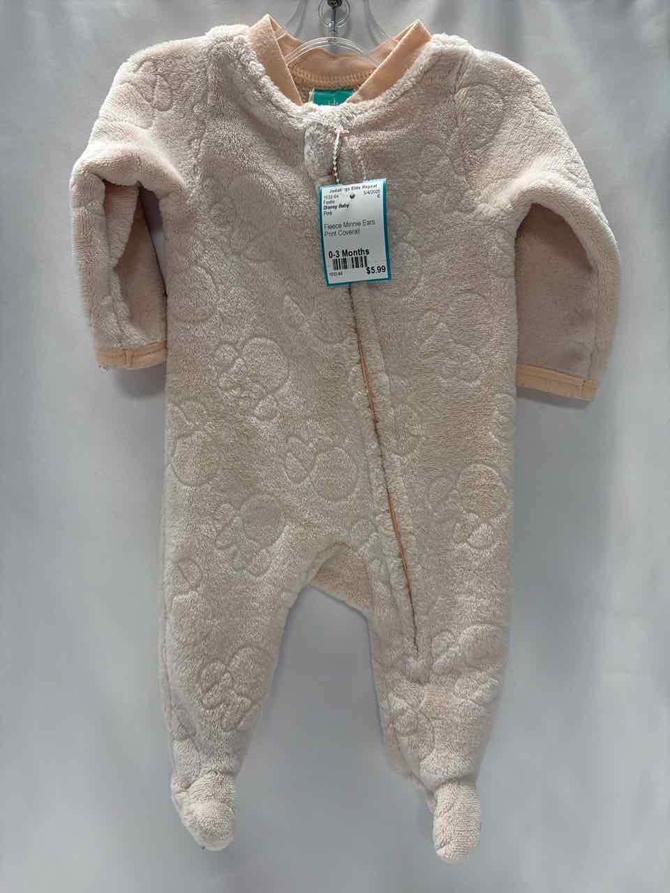 Disney Baby Size 0-3 Months Pink Footie