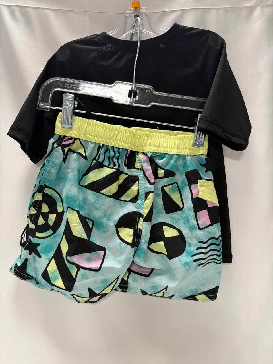 Volcom Size 24 Months Black Gently Used Swimsuit- 2pc
