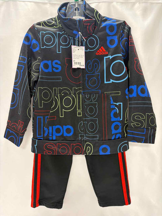 Adidas Size 3T Black Outfit -2pc