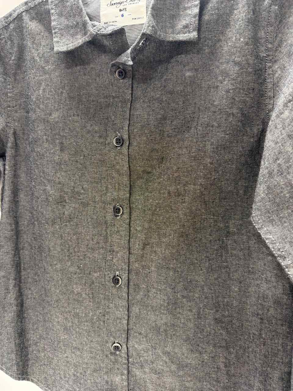 Soverign Code Kids Size 6 Charcoal Shirt- Casual