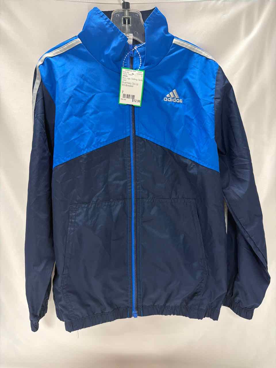 Adidas Size 7 Blue Gently Used Jacket- Casual