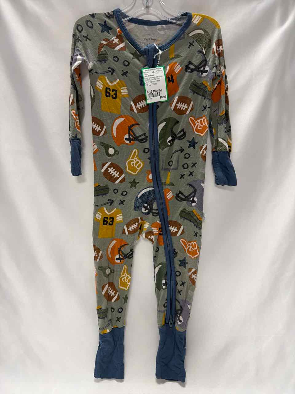 Little Sleepies Size 6-12 Months Navy Gently Used Footie
