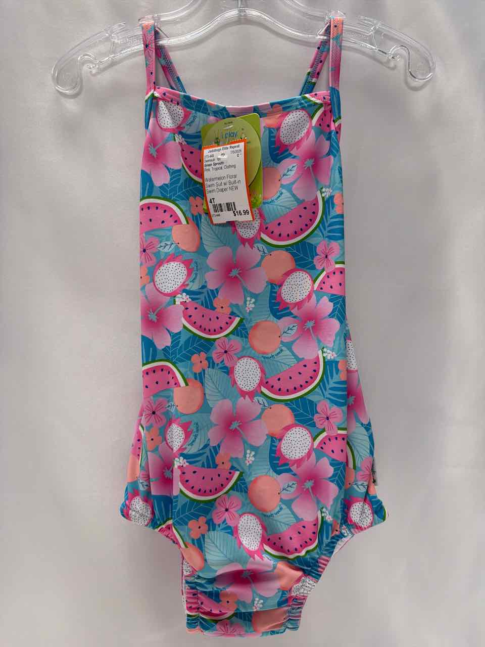 Green Sprouts Size 4T Pink Swimsuit- 1pc